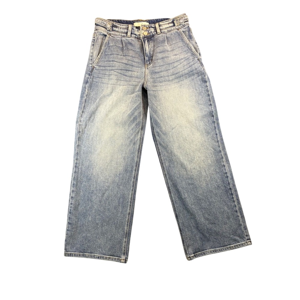 Kancan High Rise Wide Leg Flare Light Wash Trouser Jeans Size 10 - Picture 2 of 11